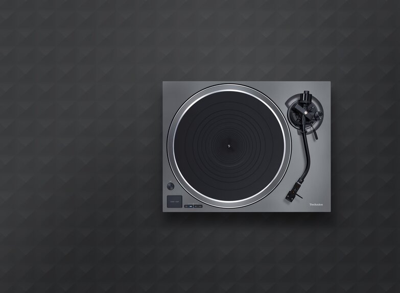 SL-1500C Direct Drive Turntable from above on gray surface