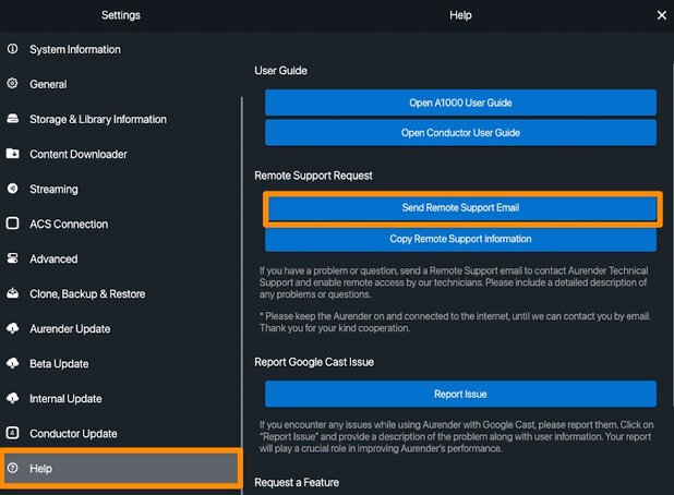 Aurender conductor app screenshot