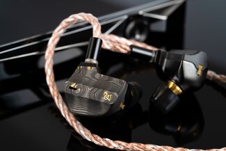 Campfire Audio Chimera IEMs connected to stock IEM cable