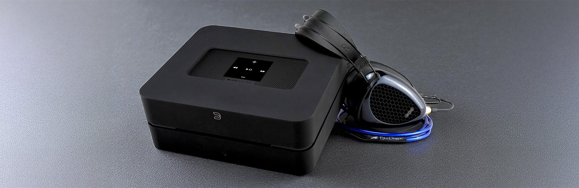 Bluesound Vault 2i Streamer with Dan Clark Audio Headphones and Blue Dragon headphone Cable