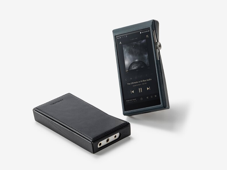 SE180 Leather Case on dap lating flat and on an angled one