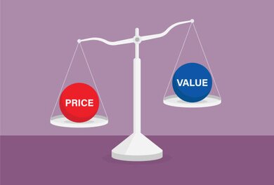 Price comparison stock photo