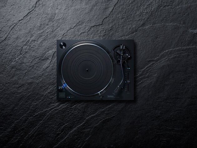 Technics turntable with slate background