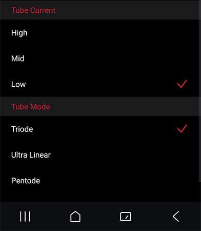 SP4000T setting display on device for mode control