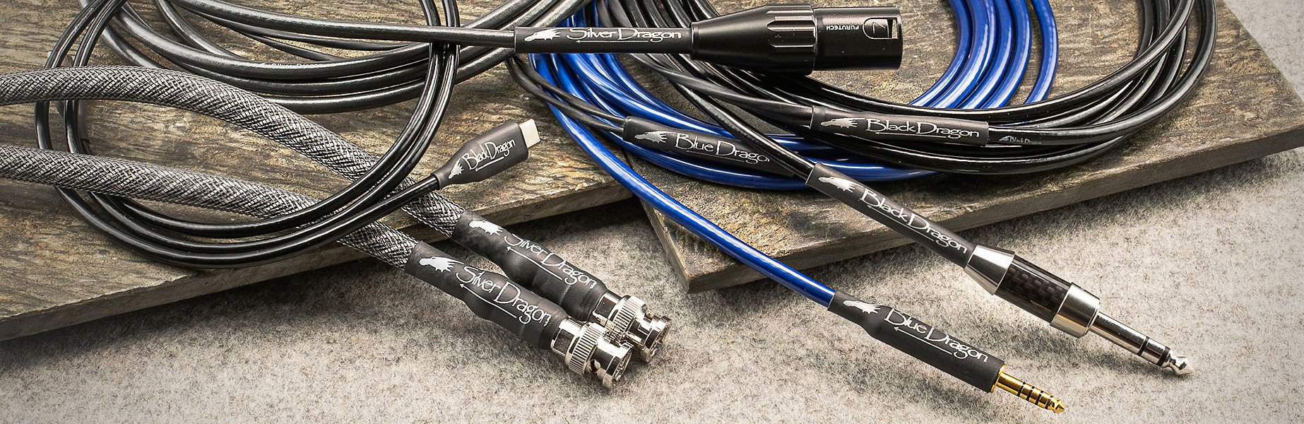 Various Dragon Cables on a table