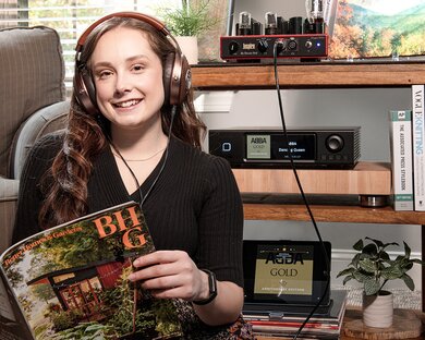 Cayla Menges wearing Focal Stellia Headphones