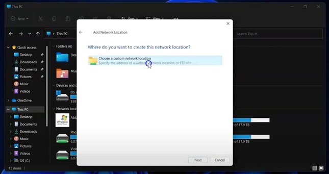 add network location 