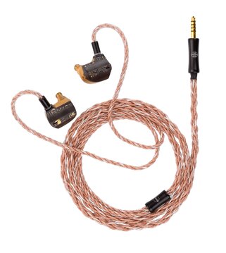 Campfire Chimera IEMs connected to the included stock IEM cable
