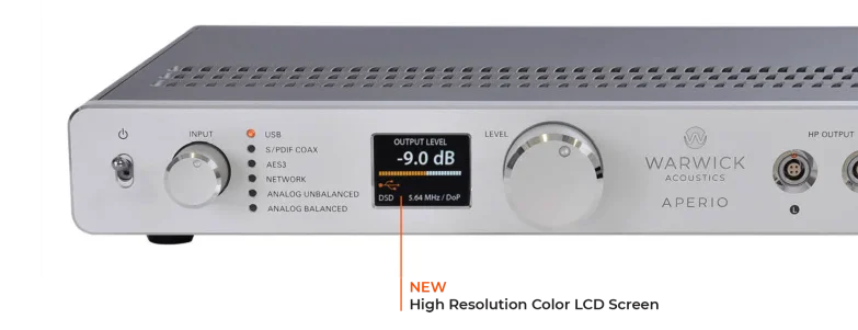 Aperio Electrostatic Headphone System with color led screen labeled