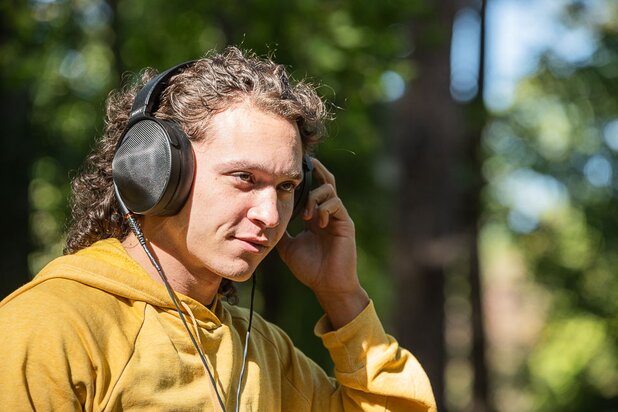 man wearing headphones 