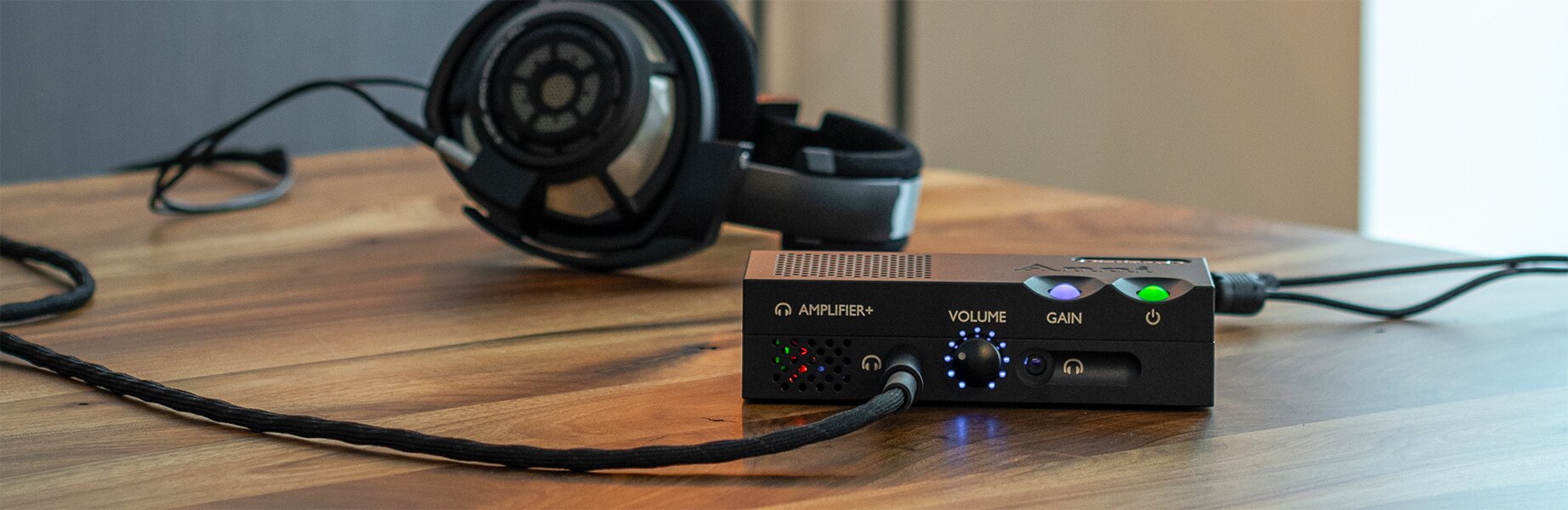 Chord Electronics Anni Amplifier connected to Sennheiser Headphones