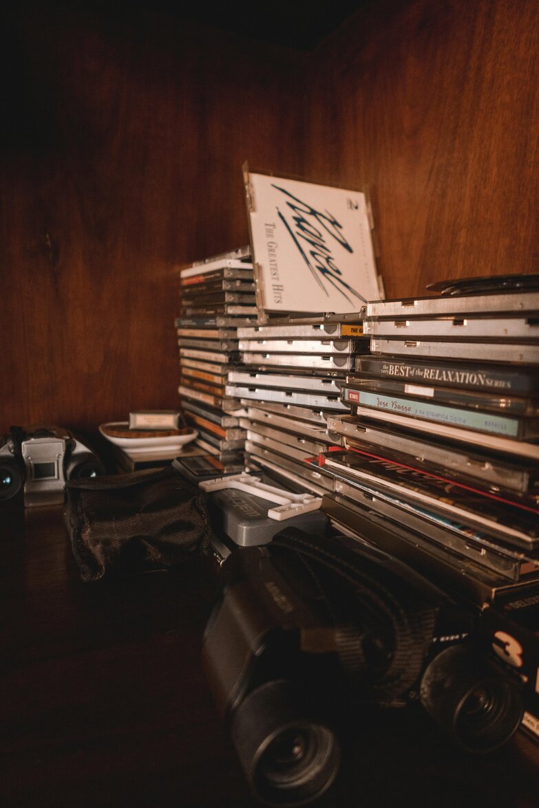 stack of cds