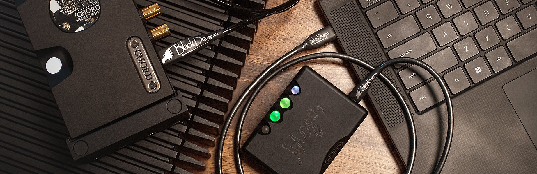 Chord Mojo 2 and Qutest DACs with USB Dragon Cables