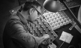 man working at desk 