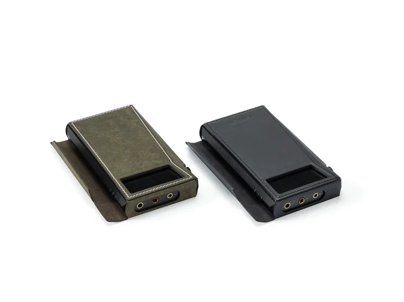 green and black SP2000T Leather Cases laying flat