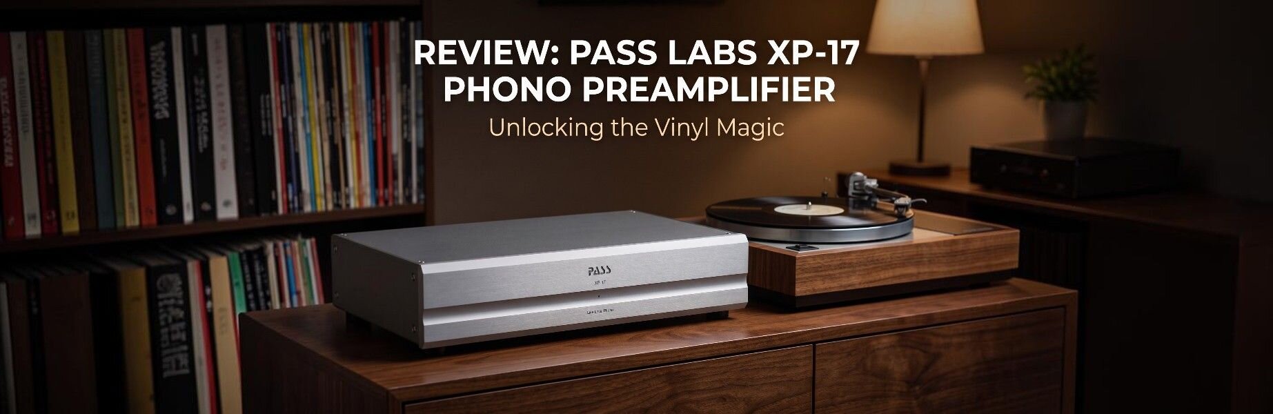 Pass Labs XP-17 Phono preamplifier positioned next to a turntable