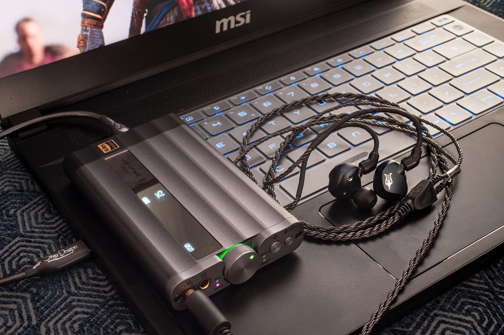 Gaming Laptop with Gryphon DAC and Rai Penta IEMs