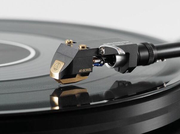 Audio-Technica AT-OC9XSL Phono Cartridge on a vinyl record