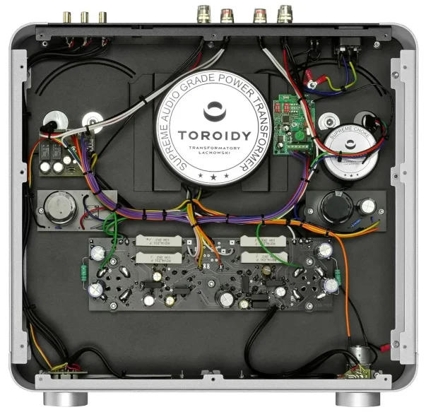 Fezz Audio Component with hood removed showcasing Toroidy Transformer