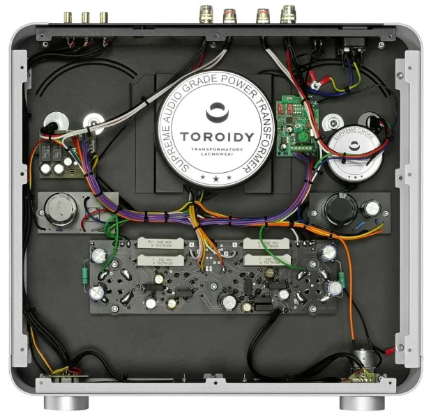 Fezz Audio Component with hood removed showcasing Toroidy Transformer