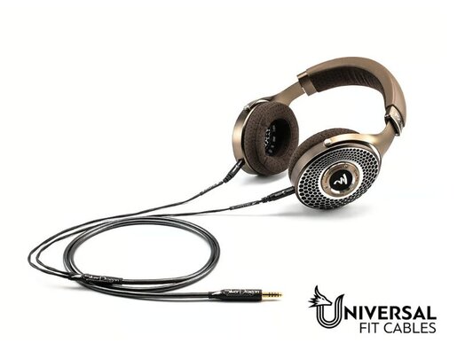 silver dragon headphone cable plugged into clear mg headphones