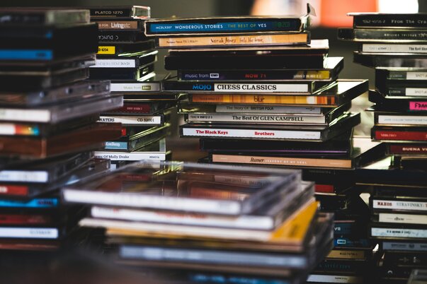 physical CDs stacked 