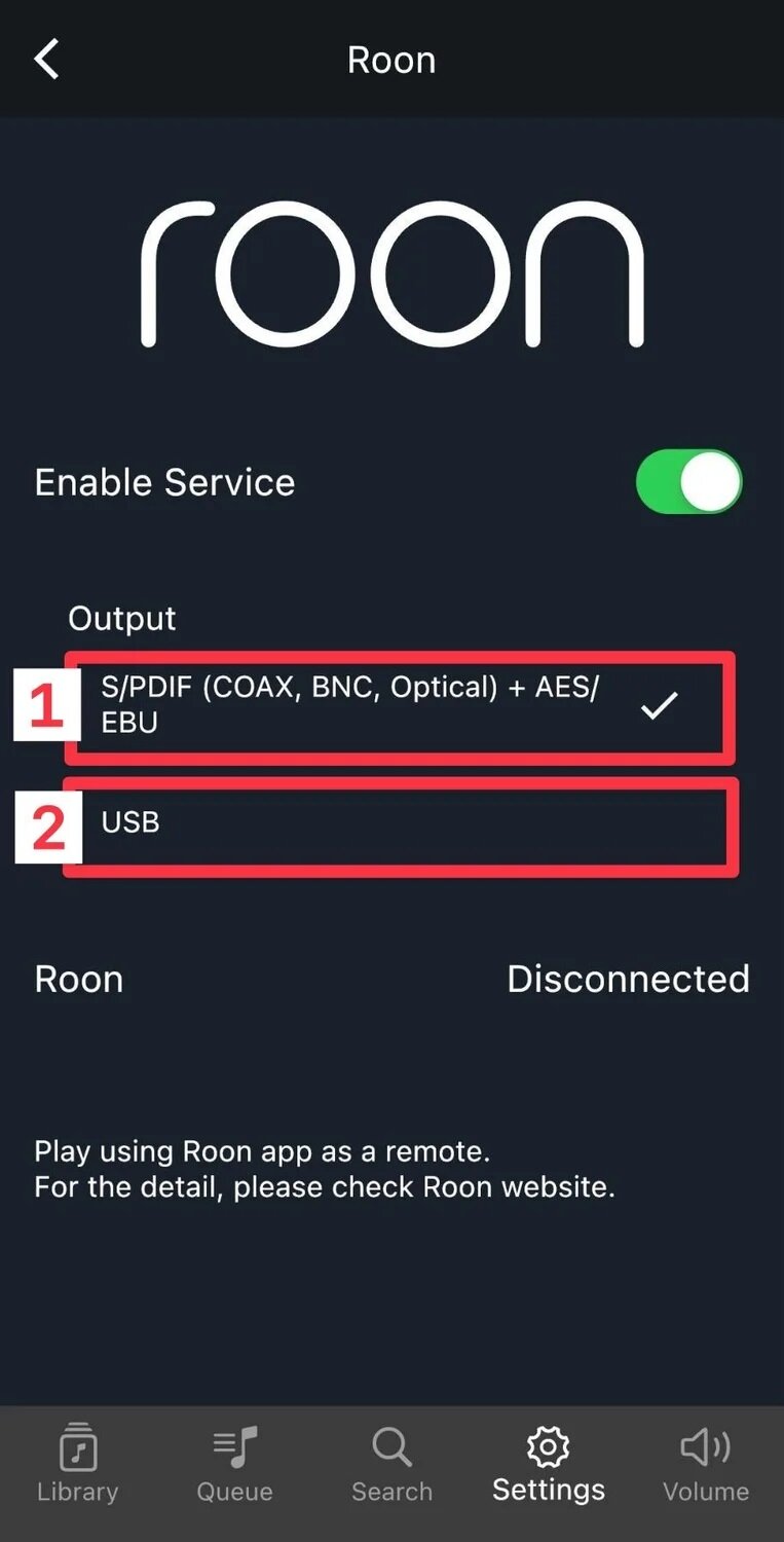 Setting Roon output