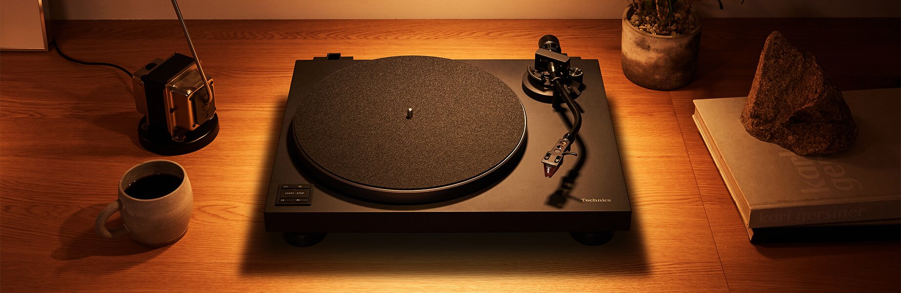 Technics SL-50C Turntable on a desk