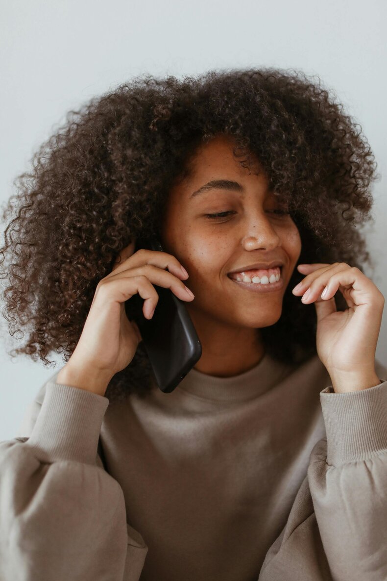 woman talking on phone