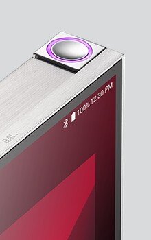 Pink LED ring around Astell&Kern PD10's power button 