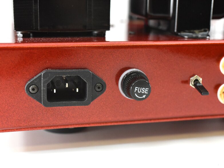 Dragon Inspire IHA-1 up close of the left with terminals and fuse knob