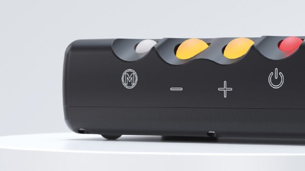 Chord Mojo 2 side panel view of colored buttons
