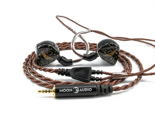 bronze dragon iem cable for sennheiser with iems plugged in