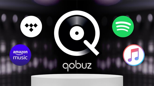 Qobuz and music streaming logos