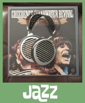 headphone poster with jazz label
