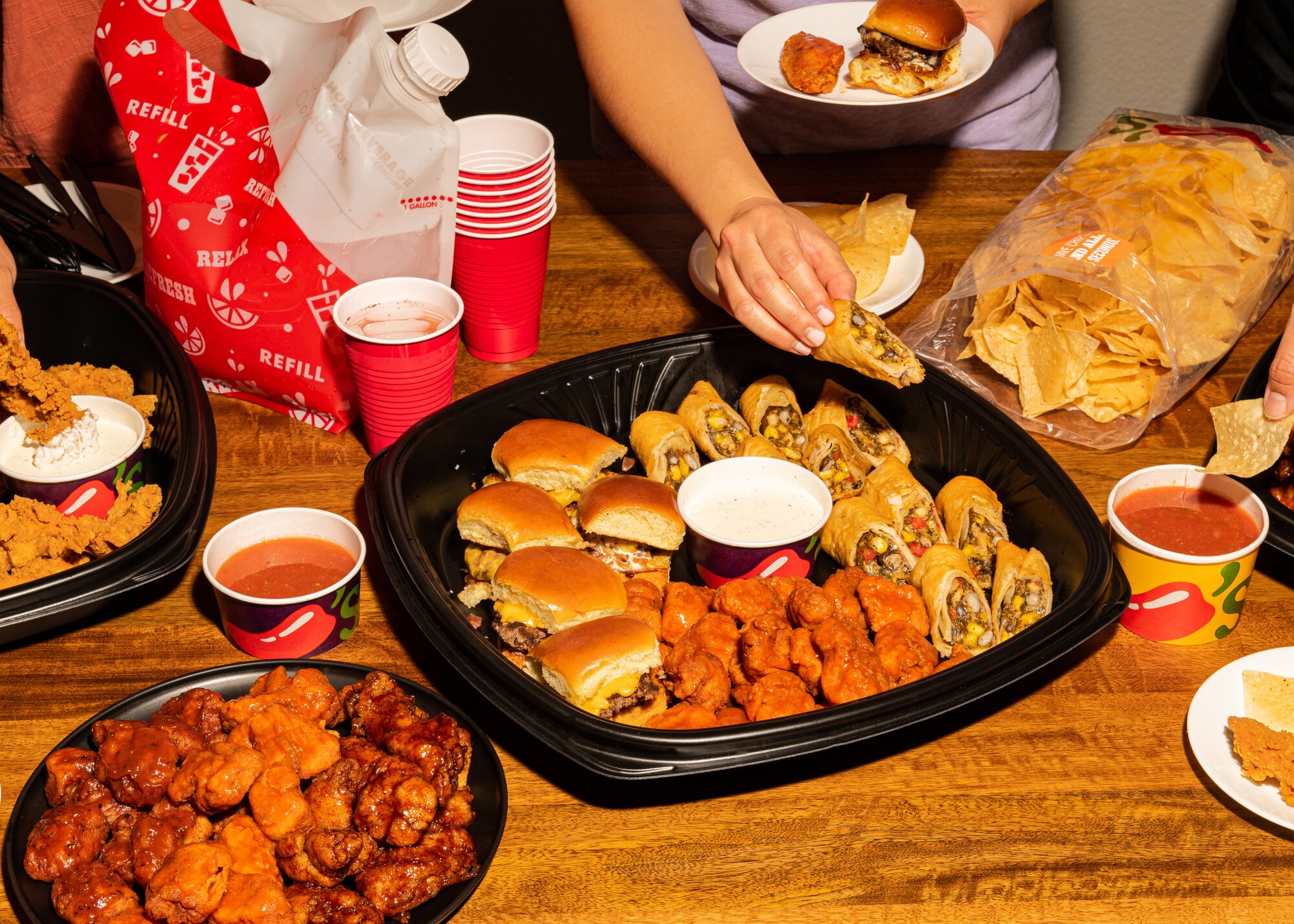 Chili's Triple Dipper with Sauced Mozz, Crispers and Burger Bites 
