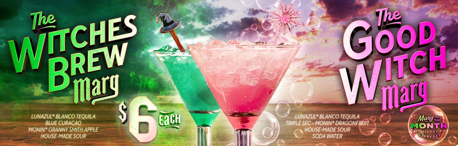 Chili's November Margaritas of the Month - The Witches Brew Marg & The Good Witch Marg