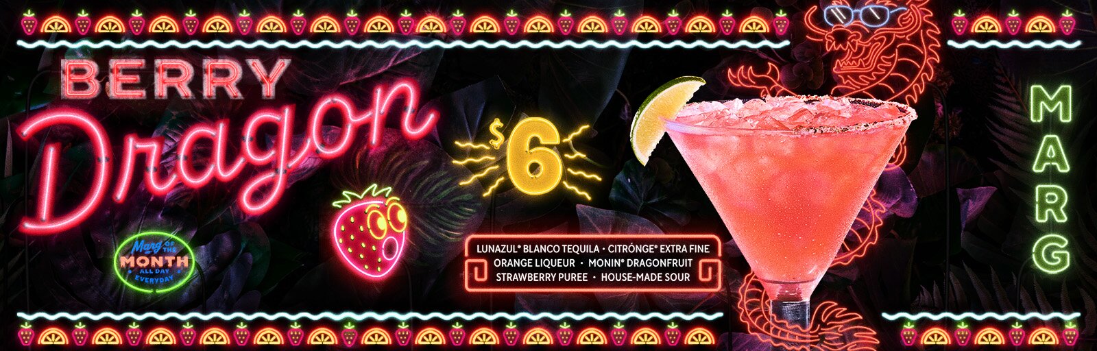 July Margarita of the Month - the $6 Berry Dragon Marg