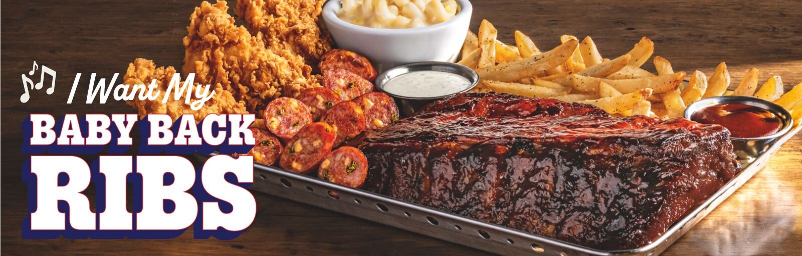 Chili's Baby Back Ribs with Fries and Mac & Cheese