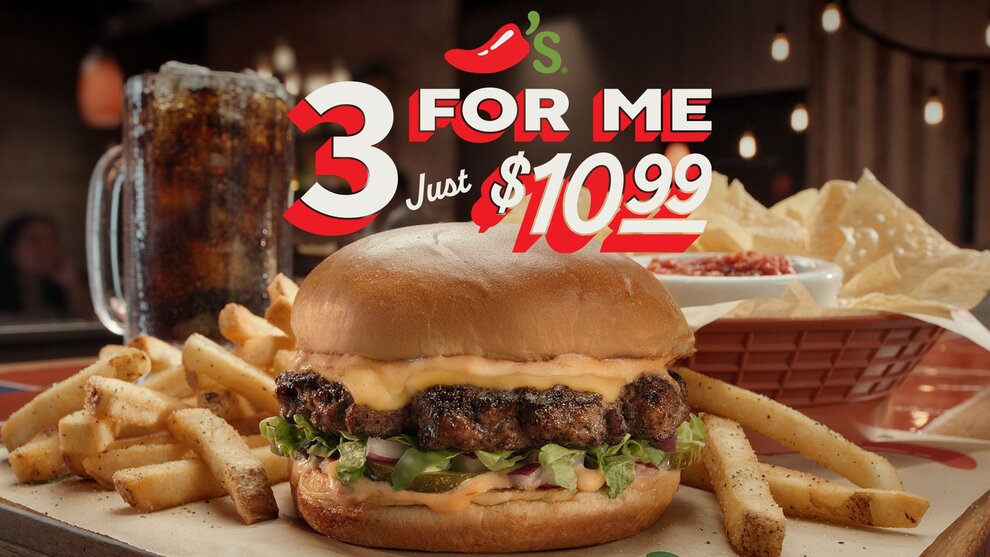 Chili's new Big Smasher burger now available for 3 for Me®