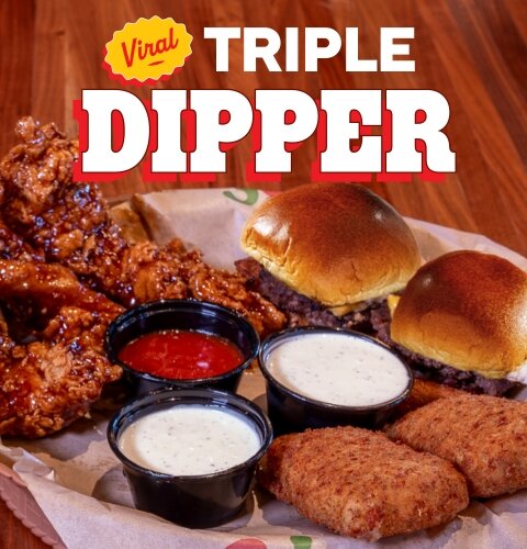 Chili's Viral Triper Dipper with Honey-Chipotle Chicken Crispers, Big Mouth Bites and Fried Mozzarella