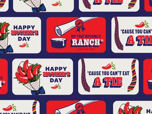 Array of Chili's gift cards for Mother's Day, Graduation and Father's Day