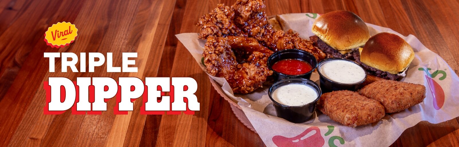 Chili's Viral Triper Dipper with Honey-Chipotle Chicken Crispers, Big Mouth® Bites and Fried Mozzarella