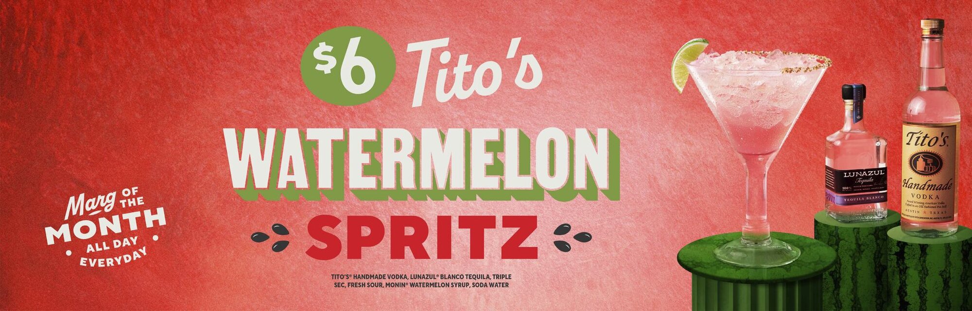 Tito's® Watermelon Spritz Chili's Margarita of the Month May