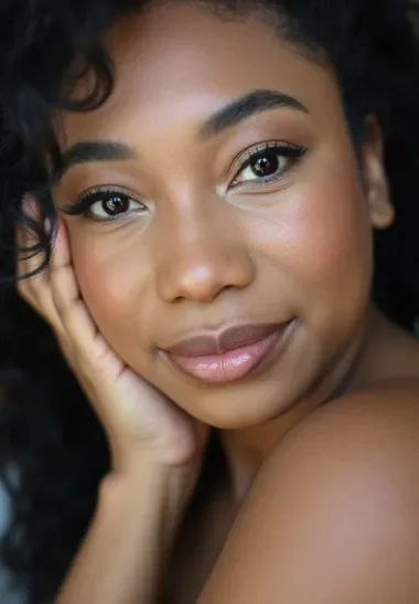 Highly realistic AI portrait of a woman, clearly showing specific personal features, natural skin detail, authentic expression, photorealistic quality