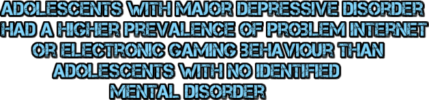 Adolescent with major depressive disorder had a higher prevalence of problem internet or electronic gaming behaviour than adolescent with no identified mental disorder