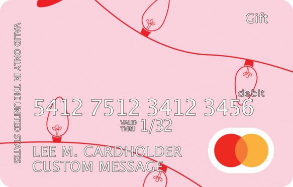 Mastercard gift card with custom image