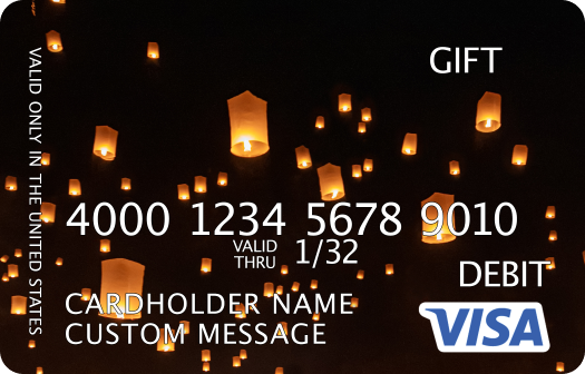 Visa gift card with a custom image