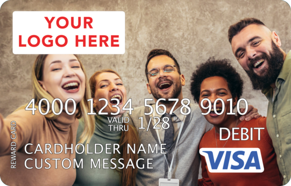 Visa Rewards card with a custom image