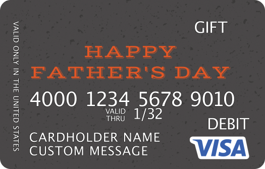 Visa gift card with a custom image